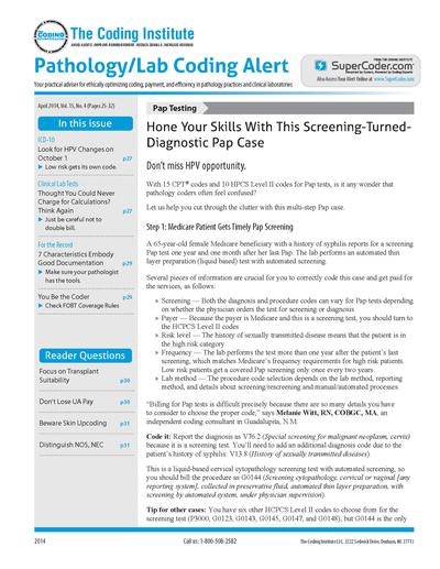 Pathology/Lab Coding Alert Magazine Subscription | Renewal | Gift